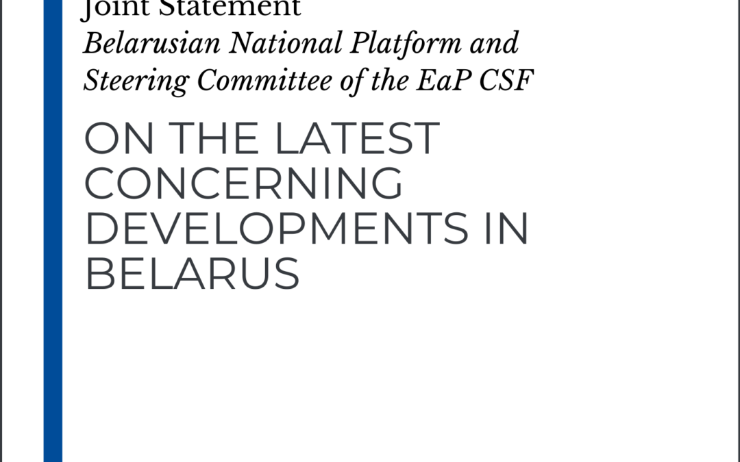 Joint Statement on the latest concerning developments in Belarus