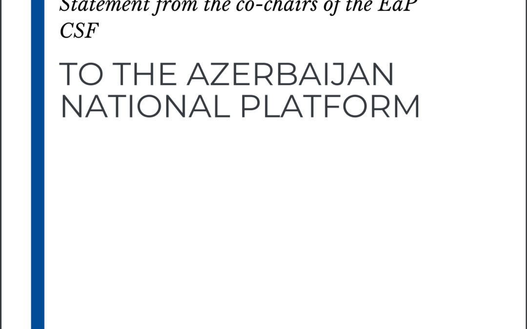 Statement from the co-chairs of the EaP CSF to the Azerbaijan National Platform