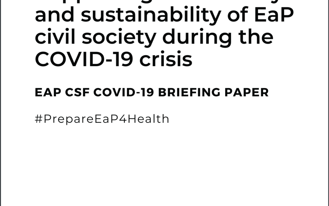 COVID-19 Briefing Paper: Supporting the viability and sustainability of EaP civil society
