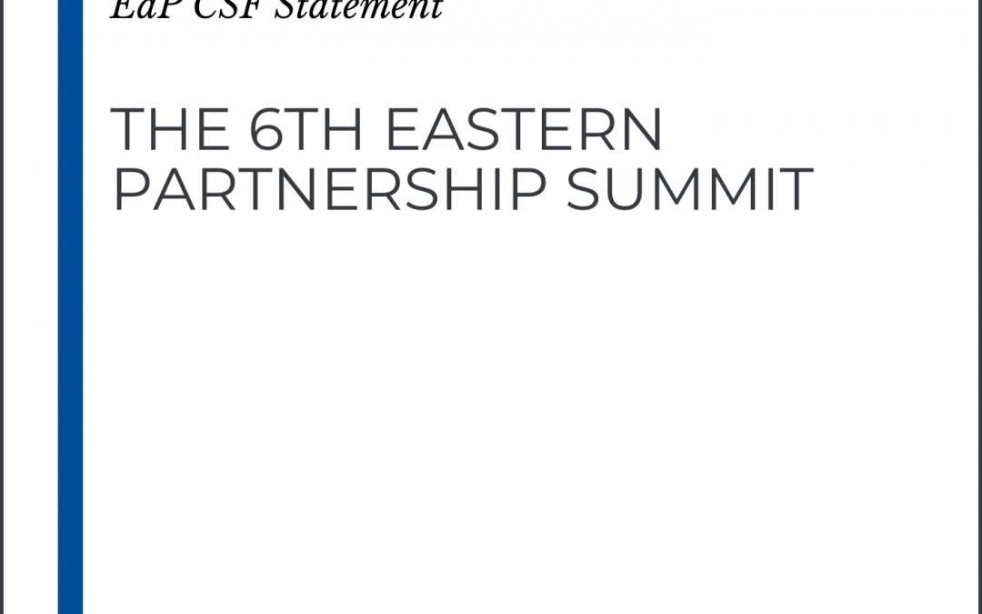 EaP CSF Statement on the 6th Eastern Partnership Summit, 15 December 2021