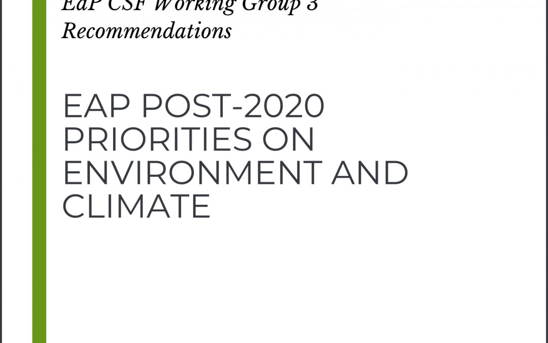 Working Group 3 recommendations on EaP post 2020 priorities on environment and climate