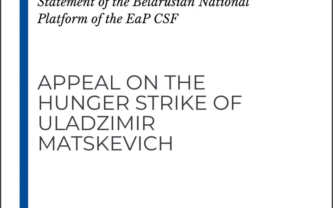 BNP appeal on the hunger strike of Uladzimir Matskevich