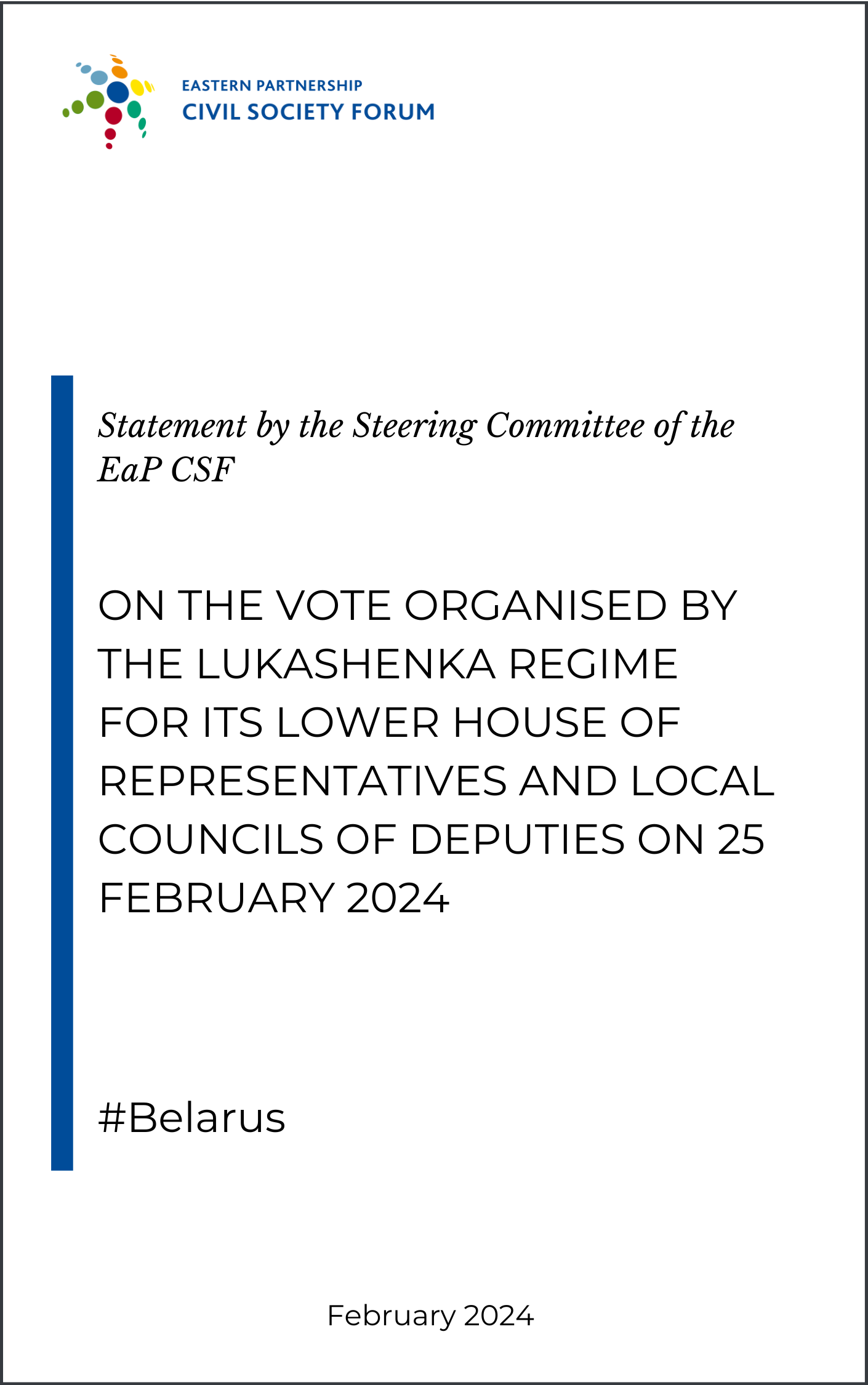 SC Statement on Lukashenka’s Vote