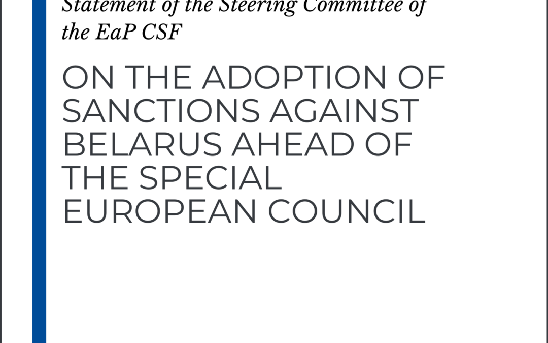 Steering Committee statement on sanctions against Belarus ahead of the special European Council, 1-2 October 2020
