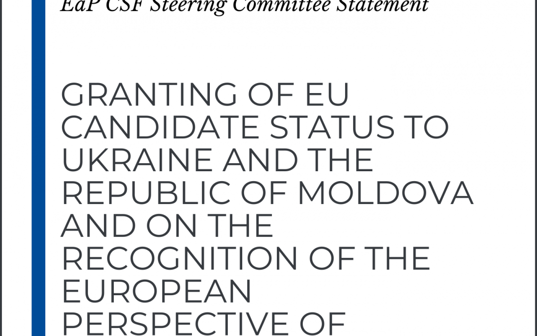 Steering Committee Statement on the EU candidate status to Ukraine and Moldova and the European perspective of Georgia
